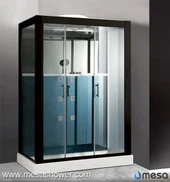 黒塗装アルミフレーム30インチシャワーキャビン2滑り戸