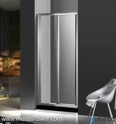 スモールピボットフレームレスクリアガラス格安価格シャワードア