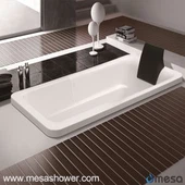 シンプルなデザインの白いアクリルの長方形の形ドロップインの浸水ホットタブ