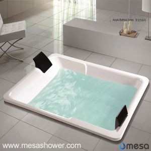 超大型センタードレーンアクリル長方形形状ドロップイン浸漬ホットタブ