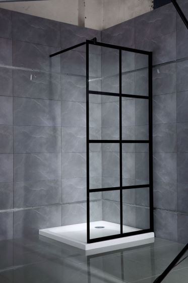 ブラックフレーム付きシャワーBtahスクリーン